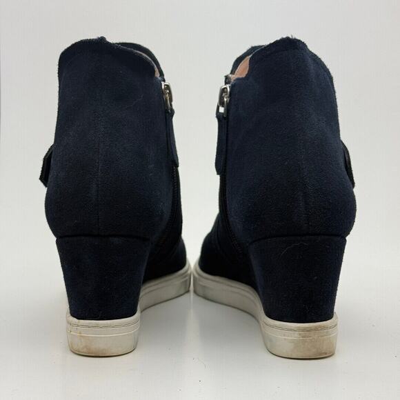 Paolo | Shoes | Linea Paolo Women Wynda Block Heel Pointy Toe Navy Suede Size 7 - Picture 4 of 6